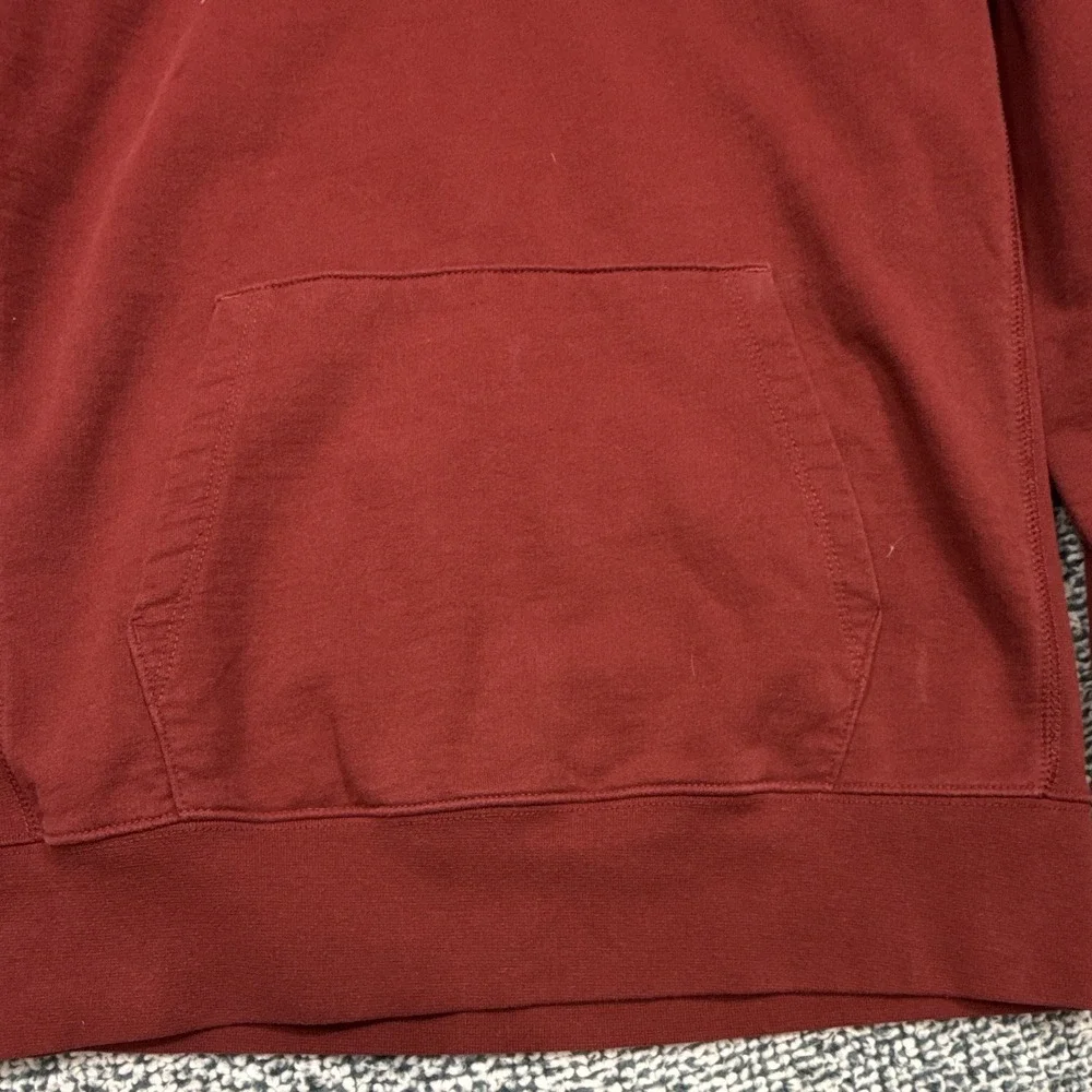 The North Face Men's Maroon Pullover Hoodie Logo Pockets Drawstring Size S